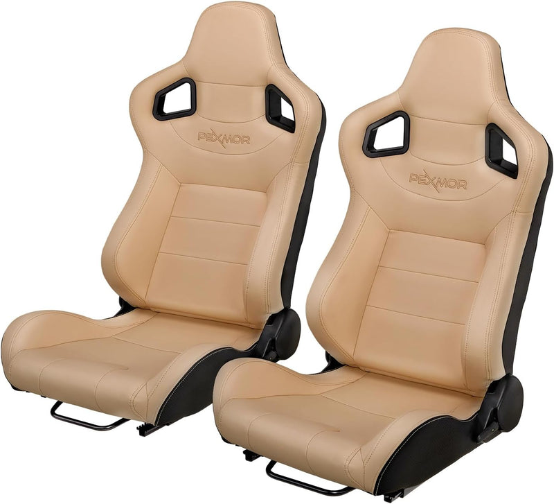 Load image into Gallery viewer, PEXMOR 2 Pieces Universal Racing Seats With PU &amp; Carbon Leather Adjustable Seats With Sliders
