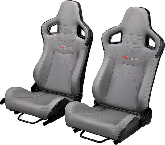 PEXMOR 2 Pieces Universal Racing Seats With PU & Carbon Leather Adjustable Seats With Sliders