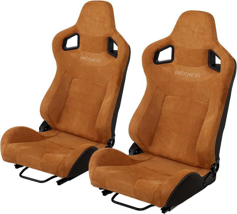 Load image into Gallery viewer, PEXMOR 2 Pieces Universal Racing Seats With PU &amp; Carbon Leather Adjustable Seats With Sliders
