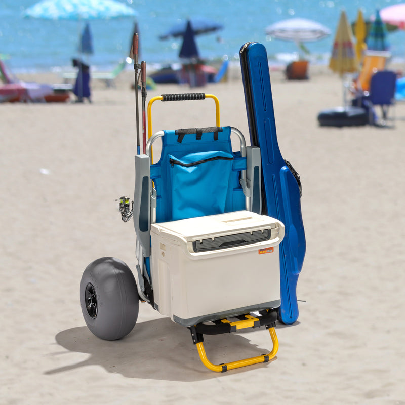 Load image into Gallery viewer, Beach Fishing Cart with 12” Big Balloon Wheels
