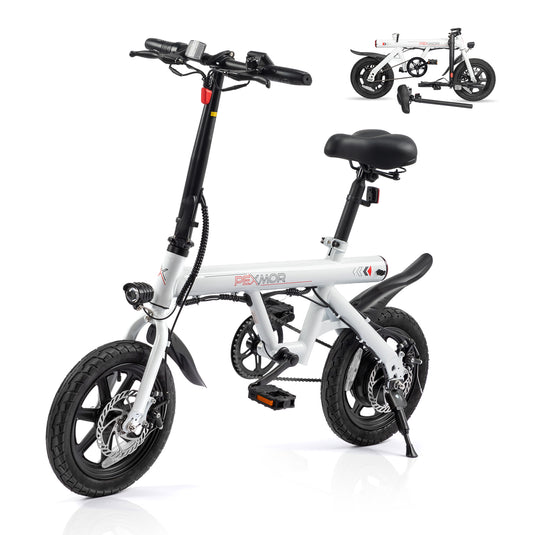 PEXMOR 14" Folding Electric Bike Commuter E-Bike with 350W Motor (Peak 500W)