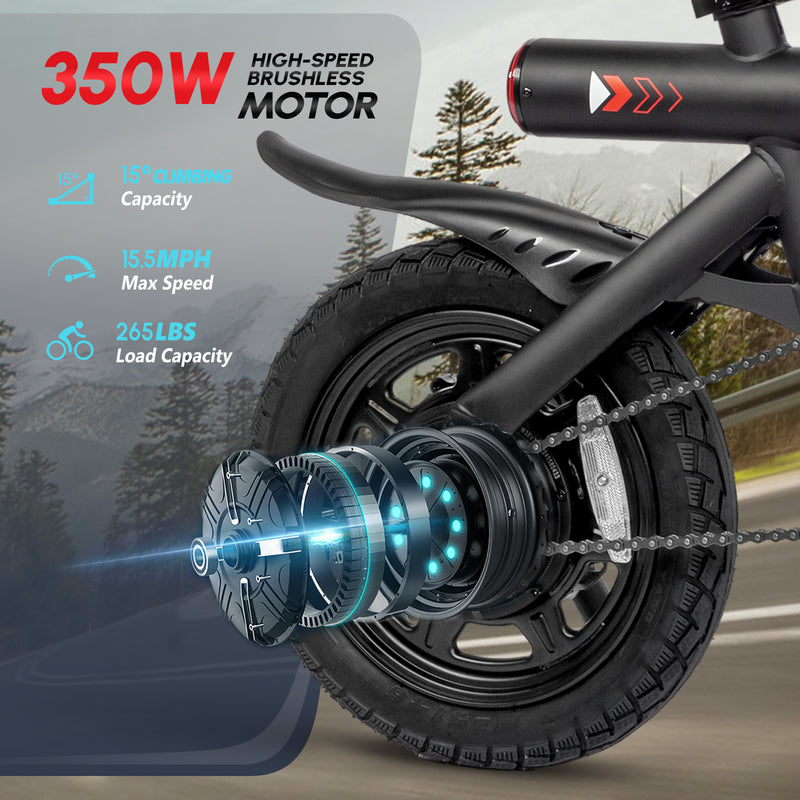 Load image into Gallery viewer, PEXMOR 14&quot; Folding Electric Bike Commuter E-Bike with 350W Motor (Peak 500W)
