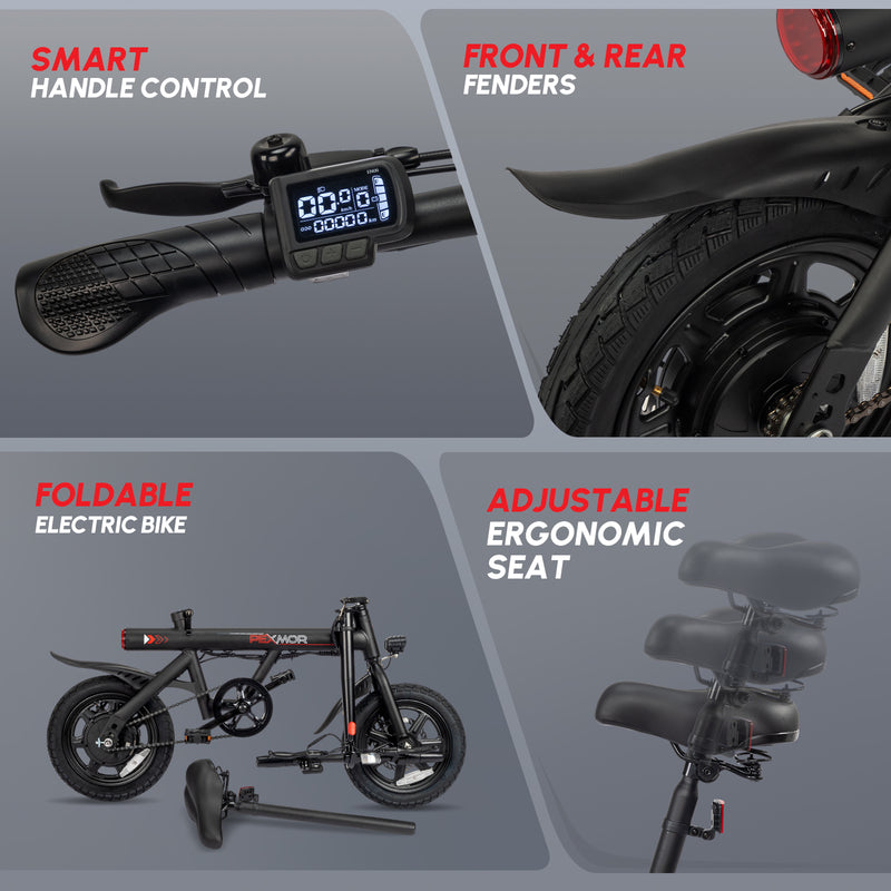 Load image into Gallery viewer, PEXMOR 14&quot; Folding Electric Bike Commuter E-Bike with 350W Motor (Peak 500W)
