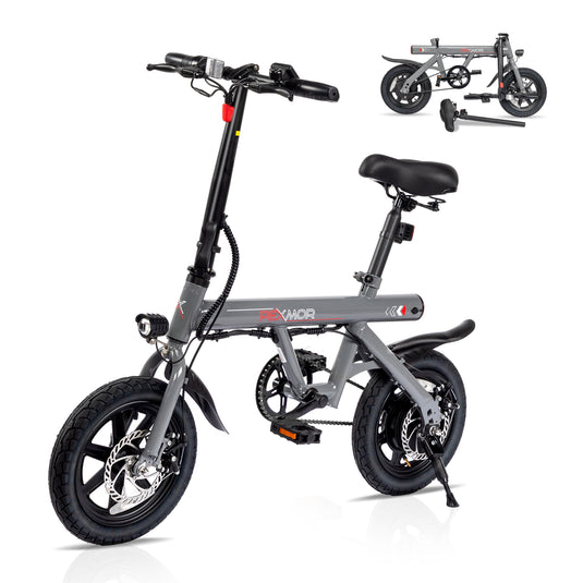 PEXMOR 14" Folding Electric Bike Commuter E-Bike with 350W Motor (Peak 500W)