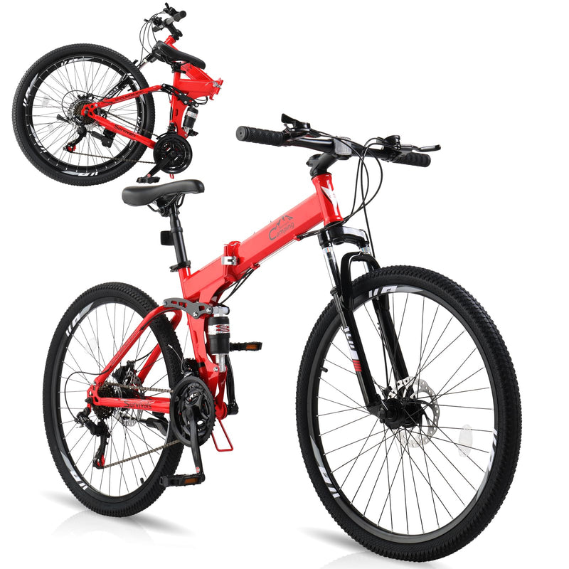 Load image into Gallery viewer, 21-Speed Adult Foldable Mountain Bikes with High Carbon Steel Frame
