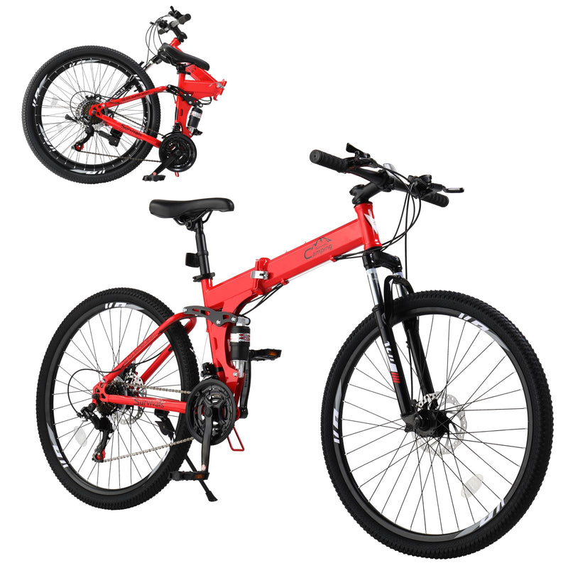 Load image into Gallery viewer, 21-Speed Adult Foldable Mountain Bikes with High Carbon Steel Frame
