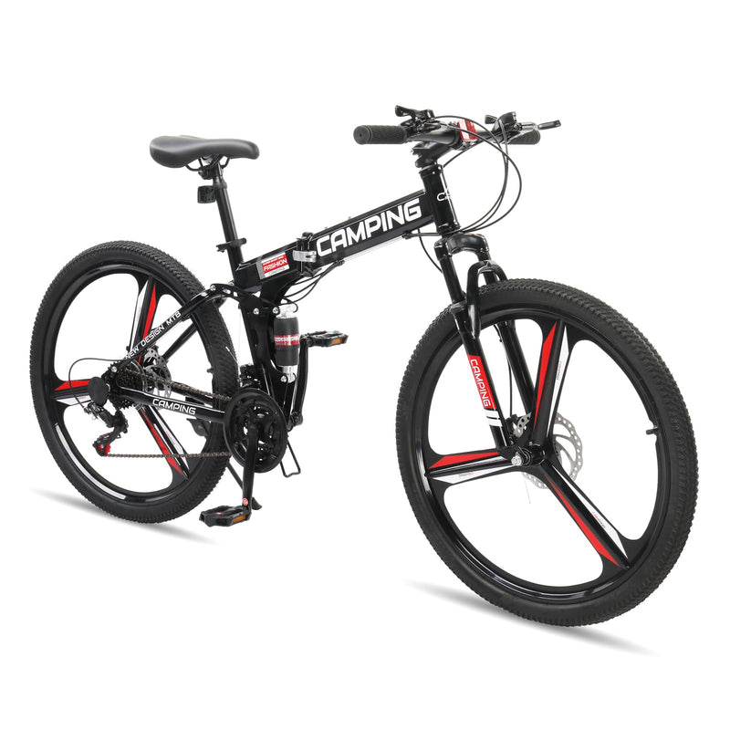 Load image into Gallery viewer, 26&quot; Foldable Mountain Bike 21-Speed Bikes for Adults with Dual Disc Brakes
