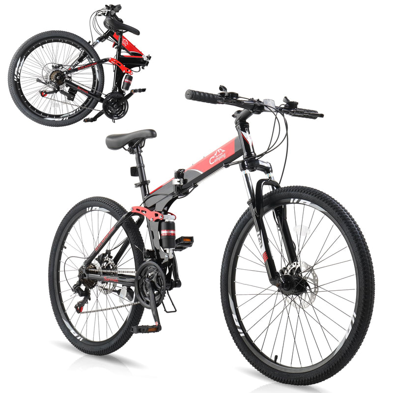 Load image into Gallery viewer, 21-Speed Adult Foldable Mountain Bikes with High Carbon Steel Frame
