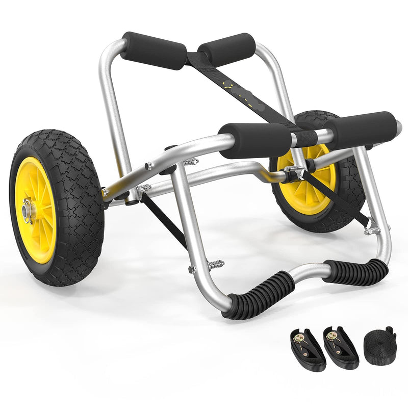 Load image into Gallery viewer, PEXMOR Dolly Kayak Cart Wheels Detachable Canoe Cart with Solid Tires and Kickstand Kayak Trolley
