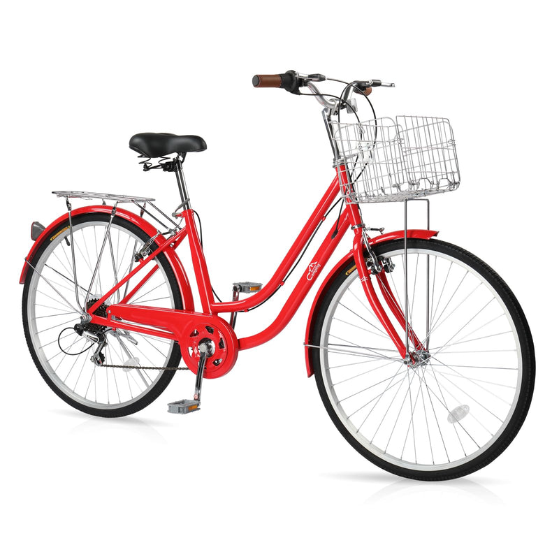 Load image into Gallery viewer, 26&quot; Women Beach Cruiser Bike 7 Speeds Commuter Bike
