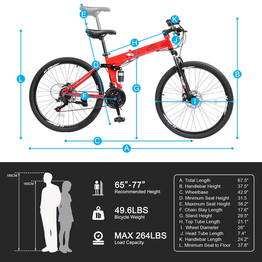 21-Speed Adult Foldable Mountain Bikes with High Carbon Steel Frame