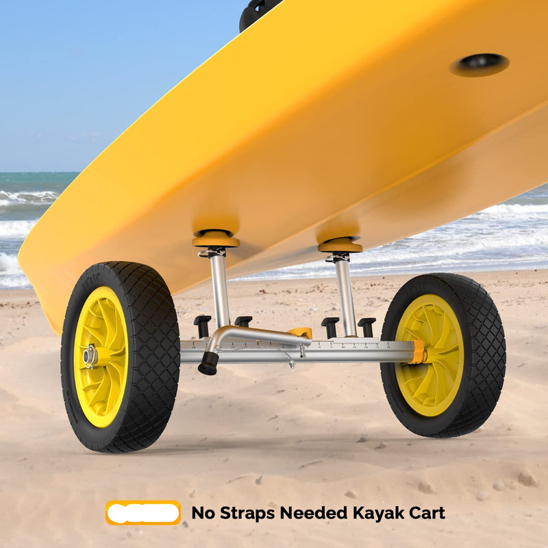 Load image into Gallery viewer, PEXMOR Dolly Kayak Cart Wheels Detachable Canoe Cart with Solid Tires and Kickstand Kayak Trolley
