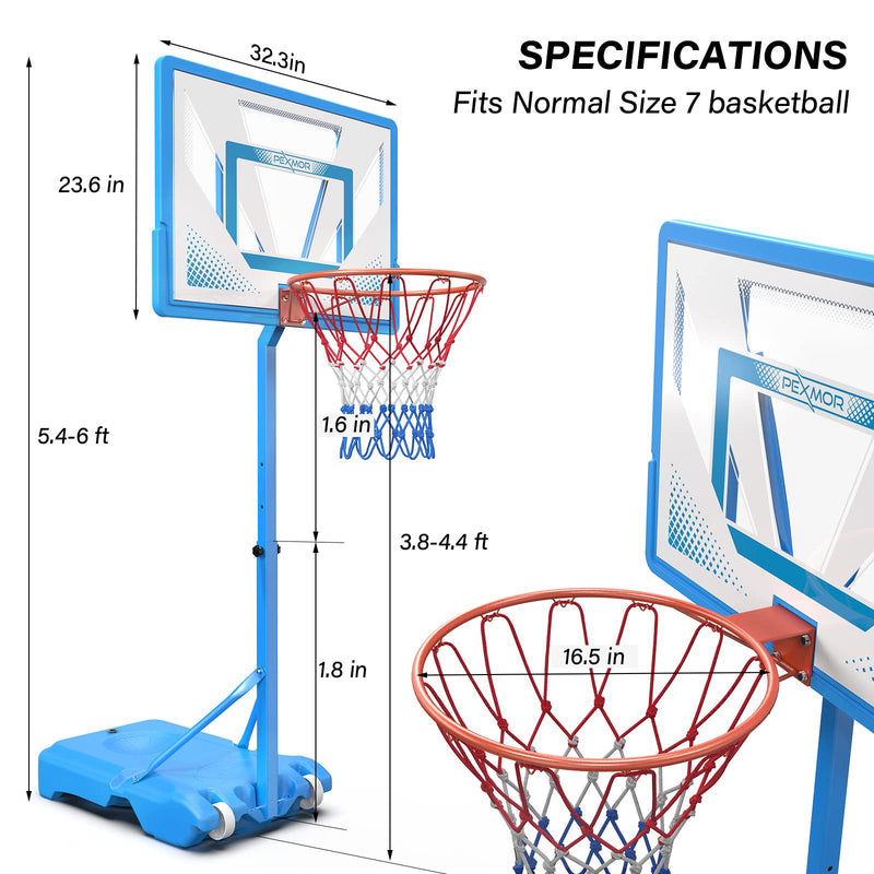 Load image into Gallery viewer, PEXMOR Pool Basketball Hoop Poolside Height Adjustable Portable Basketball Goal

