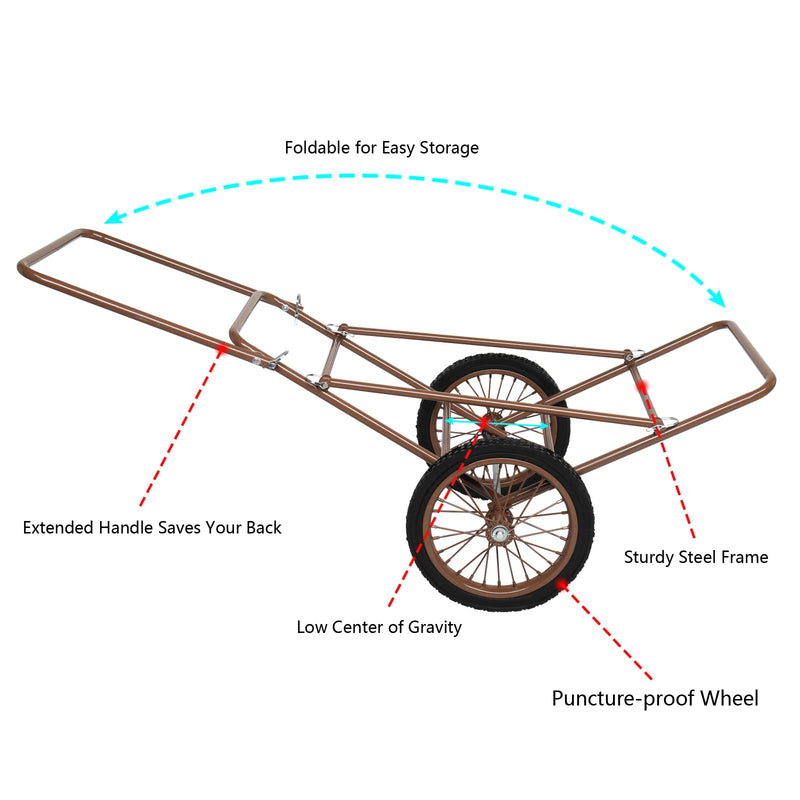 Load image into Gallery viewer, PEXMOR Folding Deer Cart 500lbs with 17&#39;&#39; Wheels
