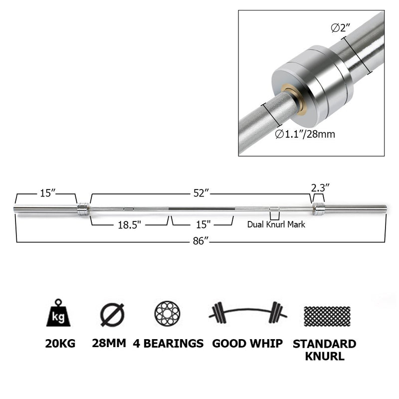 Load image into Gallery viewer, PEXMOR 7FT Olympic Weightlifting Bar 700 lbs
