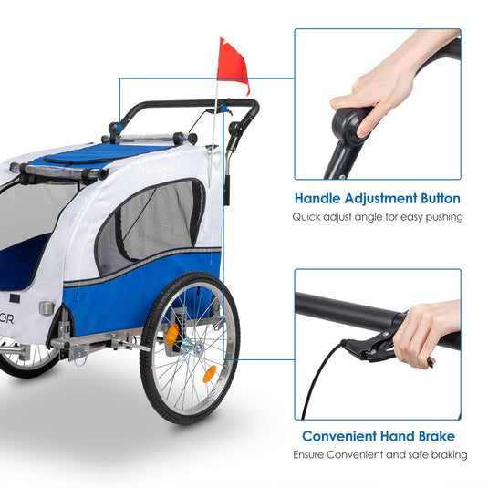 PEXMOR Pet Bike Trailer Dog Stroller Pet Cart Bike Wagon Cargo Carrier –  Pexmor