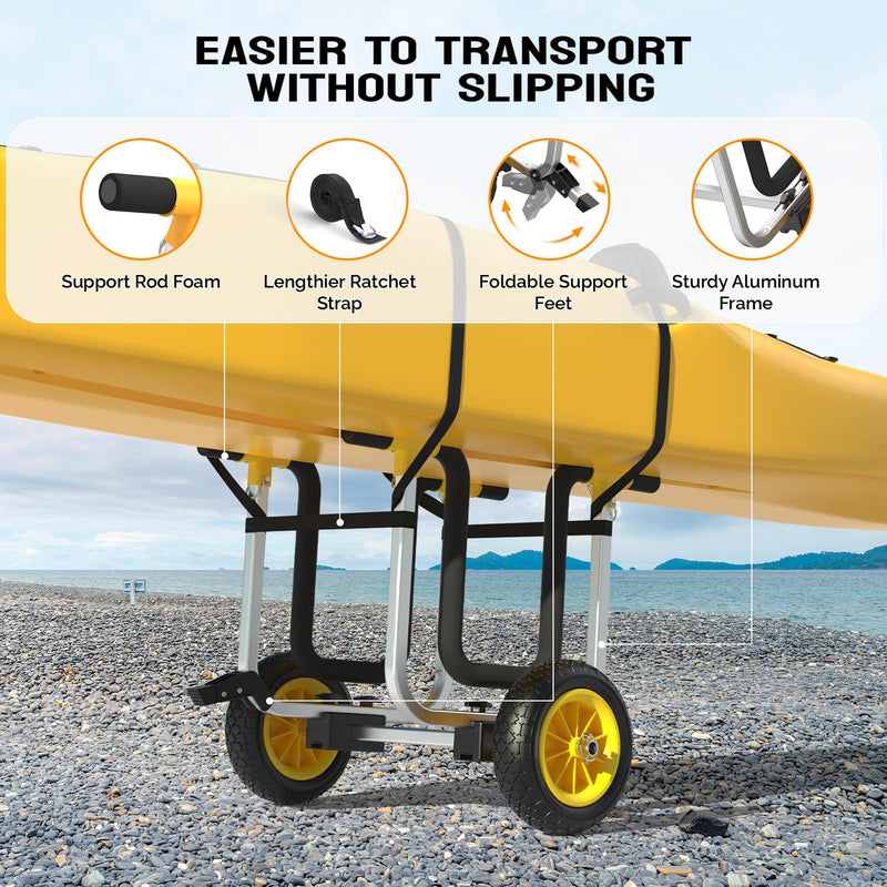 Load image into Gallery viewer, PEXMOR 2 in 1 Kayak Cart with 10&quot; Solid Tires
