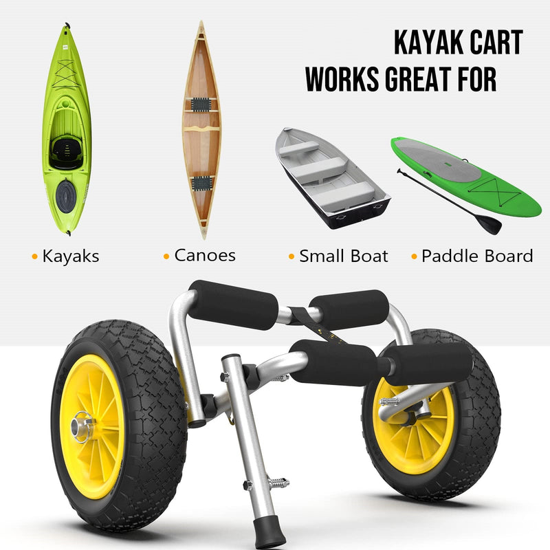 Load image into Gallery viewer, PEXMOR Foldable Kayak Car Aluminum with 10&#39;&#39; Solid Tires
