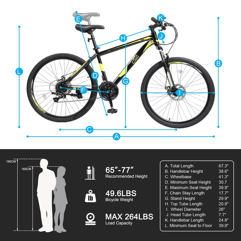 Load image into Gallery viewer, 26&quot; Mountain Bike Adult 21-Speed Bikes with Double Disc Brake
