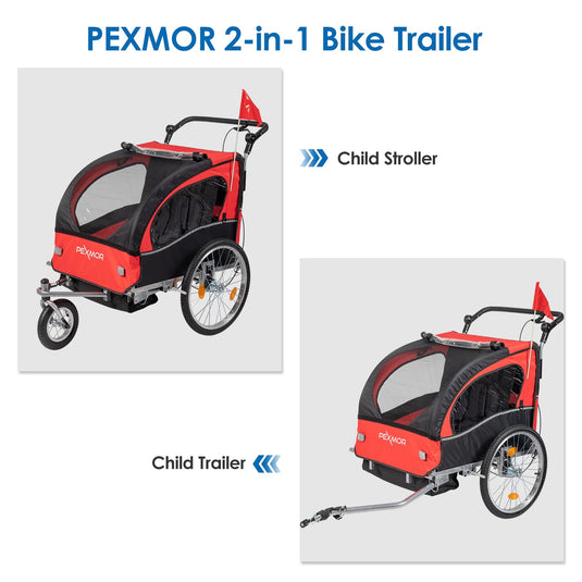 PEXMOR 2-in-1 Kids Bike Trailer Carrier