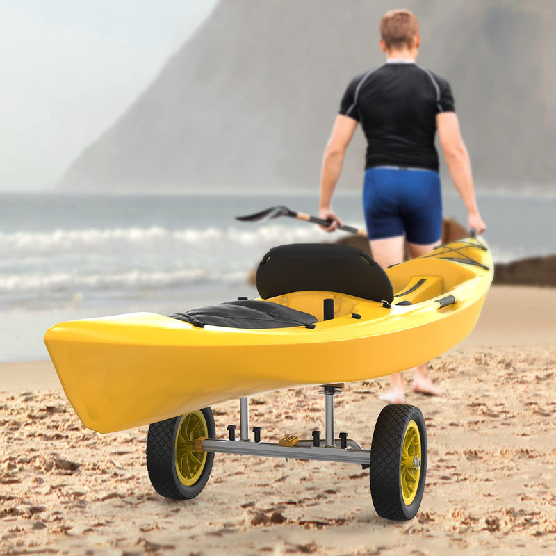 Load image into Gallery viewer, PEXMOR Dolly Kayak Cart Wheels Detachable Canoe Cart with Solid Tires and Kickstand Kayak Trolley
