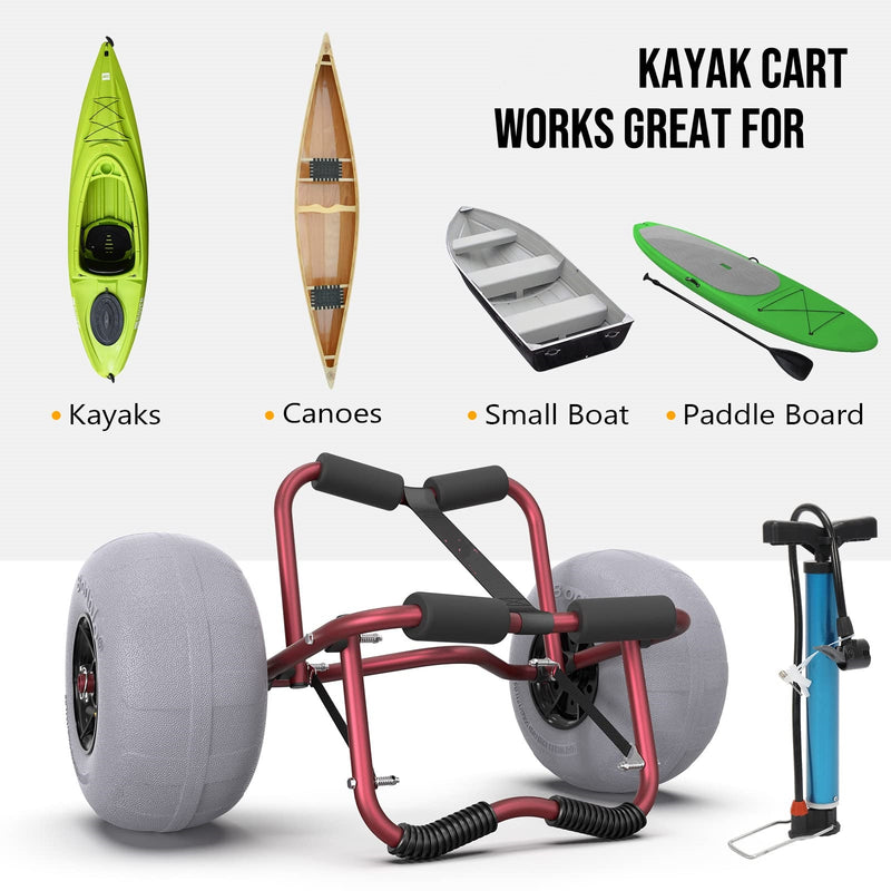 Load image into Gallery viewer, PEXMOR Kayak Cart Trolley with 12&quot; Big Beach Wheels
