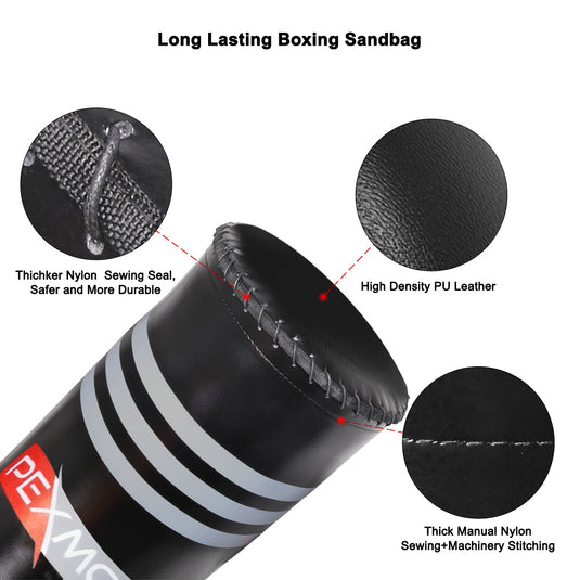  PEXMOR Freestanding Punching Bag Heavy Solid Boxing Bag with  Suction Cup Armor Base & Noise Vibration Absorption Device for Adult Youth  - Men Stand Kickboxing Bags Kick Punch Bag