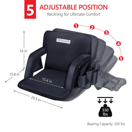 Stadium Seats for Bleachers, Bleacher Seats with Ultra Padded Comfy Foam  Backs and Cushion, Wide Portable Stadium Chairs with Back Support and  Shoulder Strap 